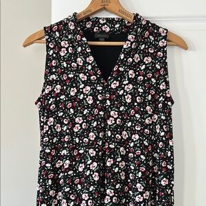 J Jill Wearever Collection Floral Print Maxi Dress Side Slits Sz S +MEASUREMENTS